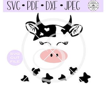Cute Cow Face With Spots To Place Accordingly SVG digital cut file for htv-vinyl-decal-diy-plotter-vinyl - SVG - DXF Png & Jpeg formats.