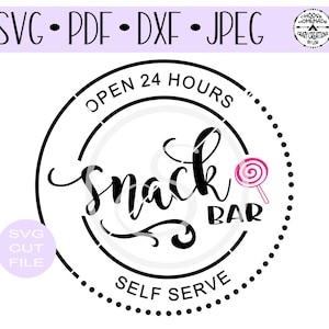 スナック バー サークル フレーム デジタル カット ファイル (htv-vinyl-decal-diy-plotter-vinyl cutter-craft cutter-.SVG -.DXF & JPEG 形式)