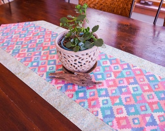 Southwestern Table Runner-Desert Decor-Pastel Decor-Tableware-Kitchen Decor-Geometric Decor-Home Decor Gift-Eco Friendly Gifts-Gifts for Mom