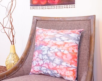 Coral Decor-Pillow Cover 18 x 18-Hand Dyed Pillow-Beach Decor-Desert Chic Pillow-Coastal Pillows-Boho Pillow-Handmade Gift-Boho Chic Decor