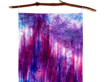 Textile Wall Hanging-Global Decor-Ikat Art-Magenta Art-Fiber Art-Bohemian Tapestry-Boho Decor-Bohemian Decor-Modern Art-Abstract Art-Gift