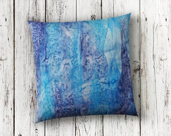 Blue Pillow-Navy & Blue Pillow-Pillow Cover and Insert-Beach Decor-Modern Decor-Navy Pillow-Hand Dyed Pillow-Mens Bedroom-Gift