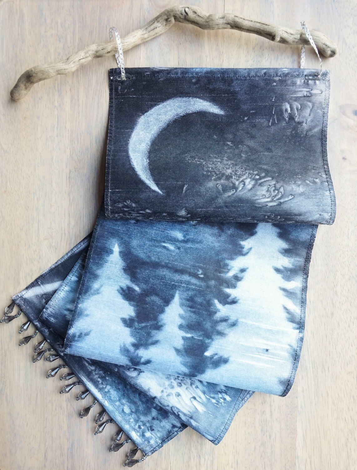 Forest Tapestry Black White Wall Art Textile Hanging - Textile Wall Art Hanging Forest Tapestry Black White Wall Art Textile Hanging - Textile Wall Art Hanging