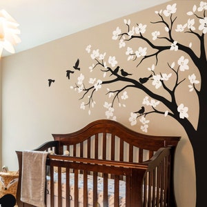 Studio Quee White Tree Wall Decals Large Nursery Tree Decals with Birds Stunning White Tree Decals Wall Tattoos Wall Mural Removable Vinyl Wall Sticker KW032_1 Creative Crowd Ltd 並行輸入品 Studio Quee White Tree Wall Decals Large Nursery Tree Decals with Birds Stunning White Tree Decals Wall Tattoos Wall Mural Removable Vinyl Wall Sticker KW032_1 Creative Crowd Ltd 並行輸入品