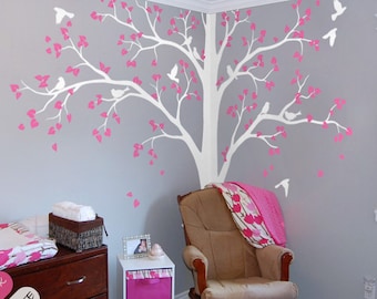 Tree Wall Decal Full Corner Tree Sticker Nursery Wall Decoration Tree Wall Sticker Set of Two trees Wall Art Tattoo Wall Mural Decor - 086