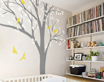 Studio Quee White Tree Wall Decals Large Nursery Tree Decals with Birds Stunning White Tree Decals Wall Tattoos Wall Mural Removable Vinyl Wall Sticker KW032_1 Creative Crowd Ltd 並行輸入品 Studio Quee White Tree Wall Decals Large Nursery Tree Decals with Birds Stunning White Tree Decals Wall Tattoos Wall Mural Removable Vinyl Wall Sticker KW032_1 Creative Crowd Ltd 並行輸入品