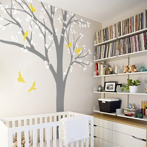 Großer Baum Wandtattoo Großer Baum Wandtattoo Wandaufkleber Kinderzimmer Baum und Vögel Wandkunst Tattoo Natur Wandtattoos Decor - 001