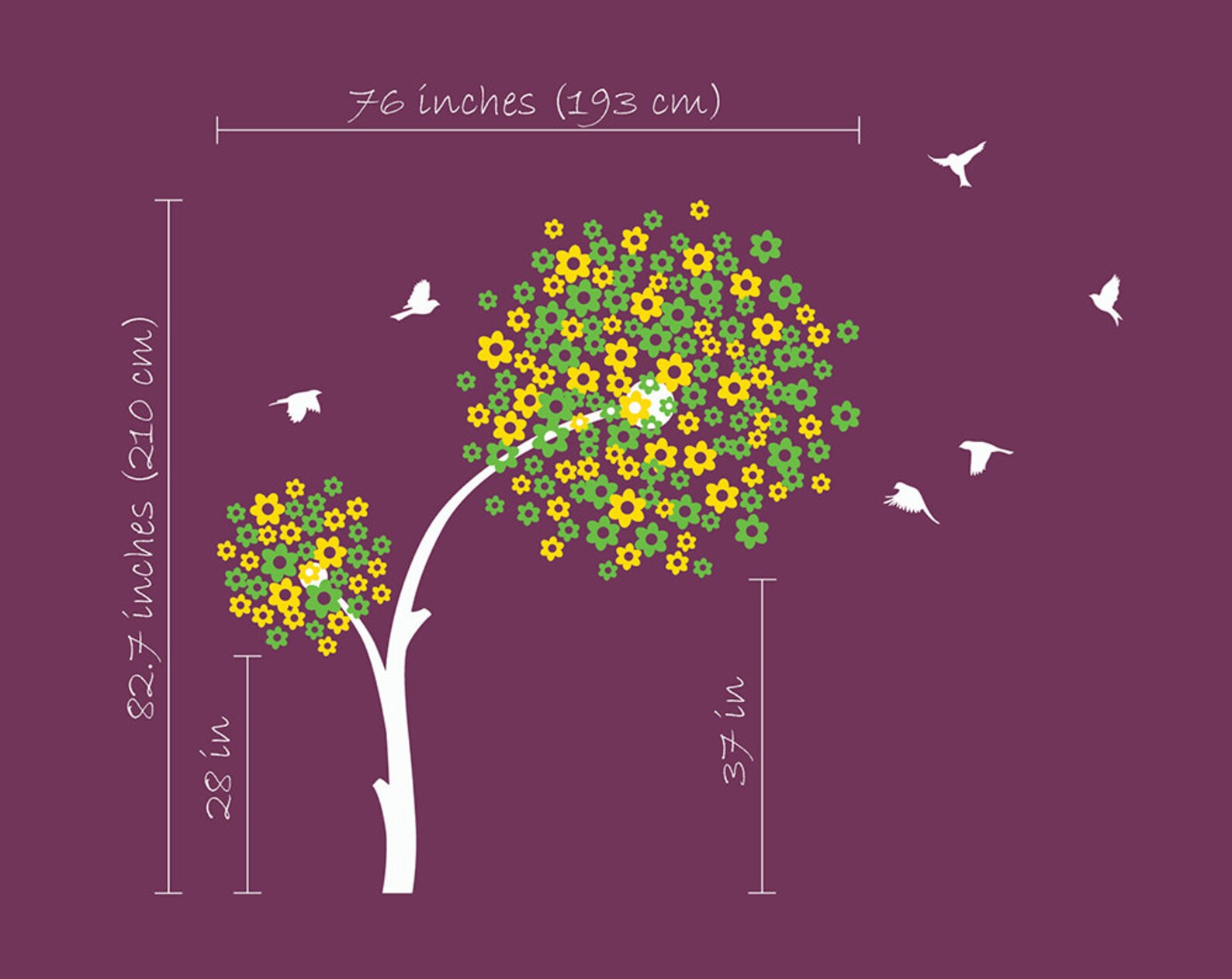 Modern Baby Nursery Wall Decals Tree Wall Decal With Cute Etsy