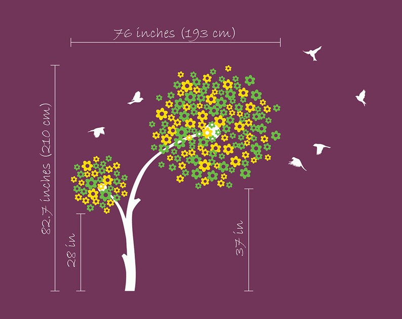 Modern Baby Nursery Wall Decals Tree Wall Decal With Cute Etsy