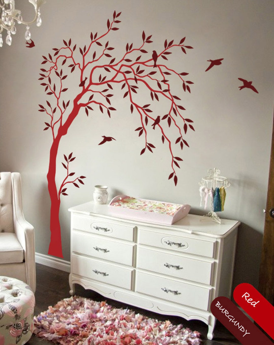 Large Tree Wall Decal Nursery Trees Wall Sticker Baby Room Wall Decor ...