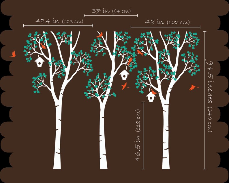 Tree Wall Decal Wall Stickers Birch Trees Decal Wall Decals Etsy