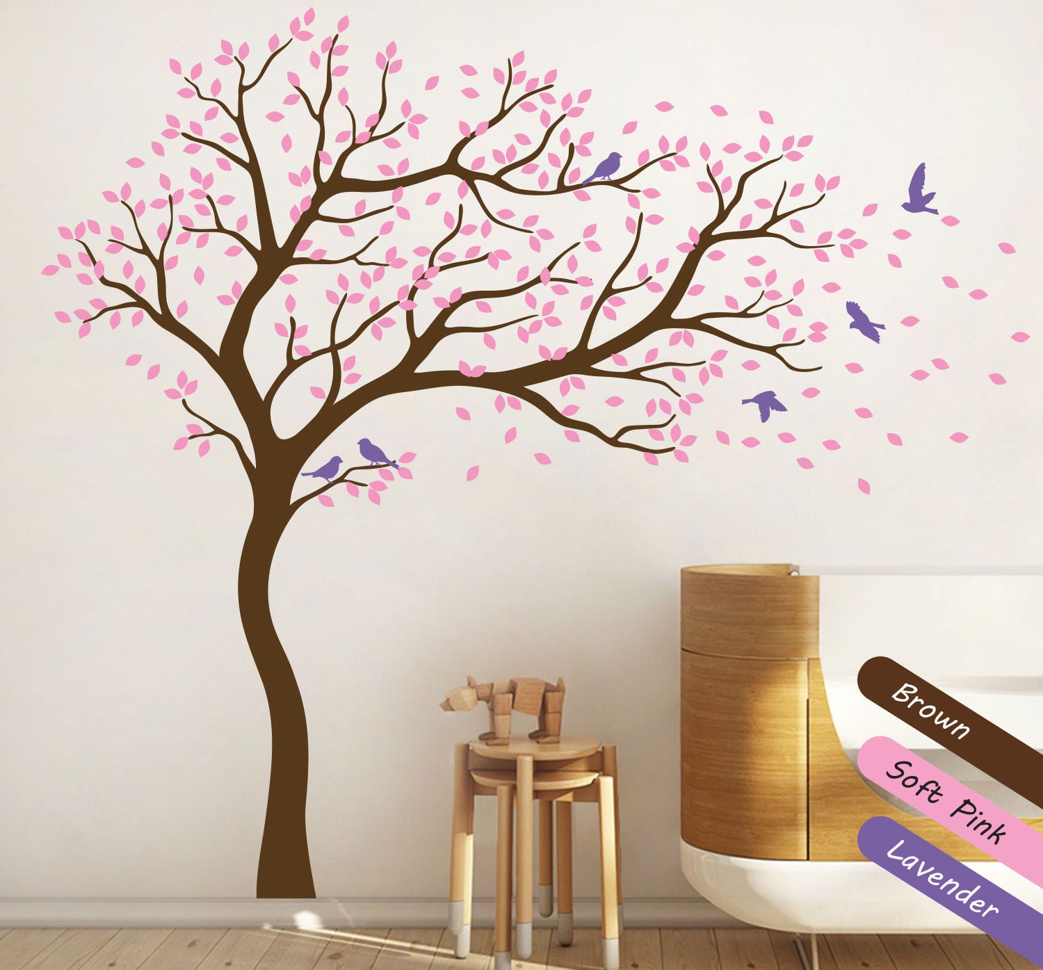 Grand arbre sticker mural pépinière arbre sticker mural stickers muraux  enfants chambre décoration tatouage mur art décor 099 -  France