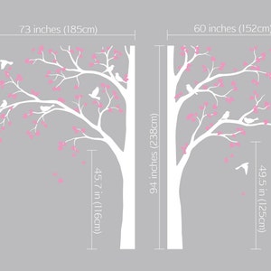 Large White Corner Tree Wall Decal – Nursery Wall Mural Sticker With ...