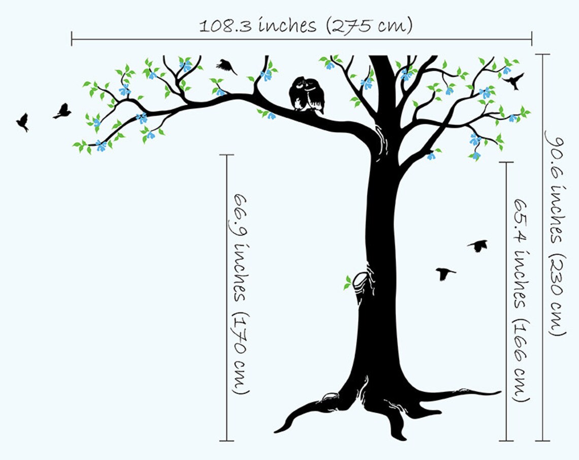 Tree Wall Decal Large Wall Decals Huge Nursery Wall Decor Wall Etsy