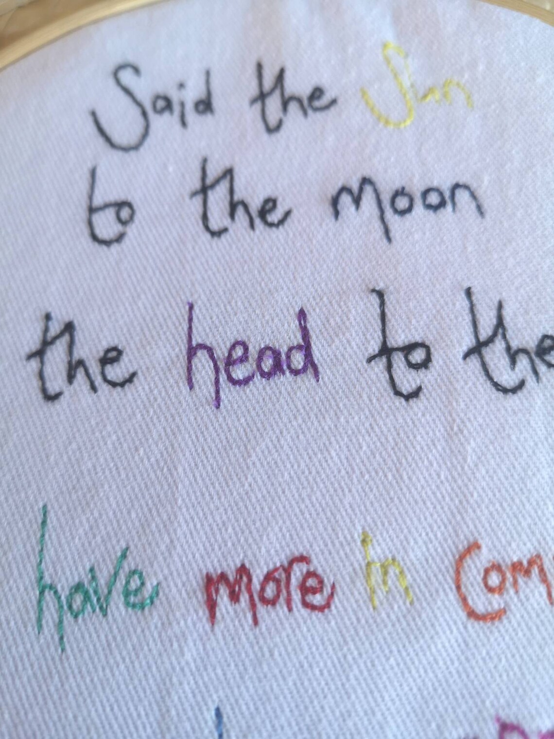 Broderie Art Citation inspirante Fabric Art Word Art Etsy