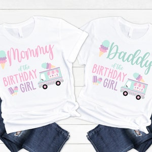 Sweet One Ice Cream Family T-Shirts for her Birthday Party - ice cream 1st birthday girl, sweet one girl, mom dad brother sister shirts,