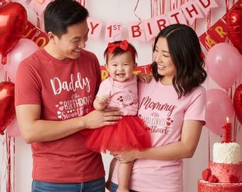 Pink und Rot Valentinstag Geburtstag Shirts - unsere Liebsten Geburtstag, Mama Papa Oma Schwester, Pink und Rot, kleiner Schatz, Valentine