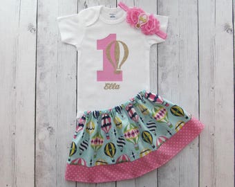 First Birthday Outfit in hot pink chevron 1st birthday | Etsy