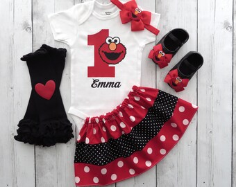 elmo 1st birthday outfit girl