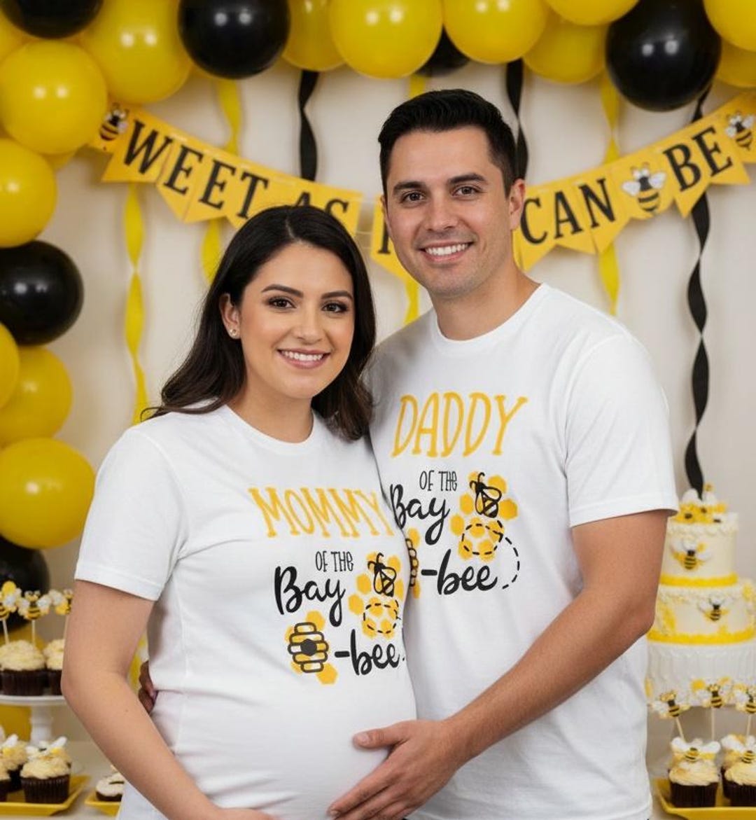 Bay Bee Shower Matching Shirts - Mommy of the Bay-bee, Bee Baby