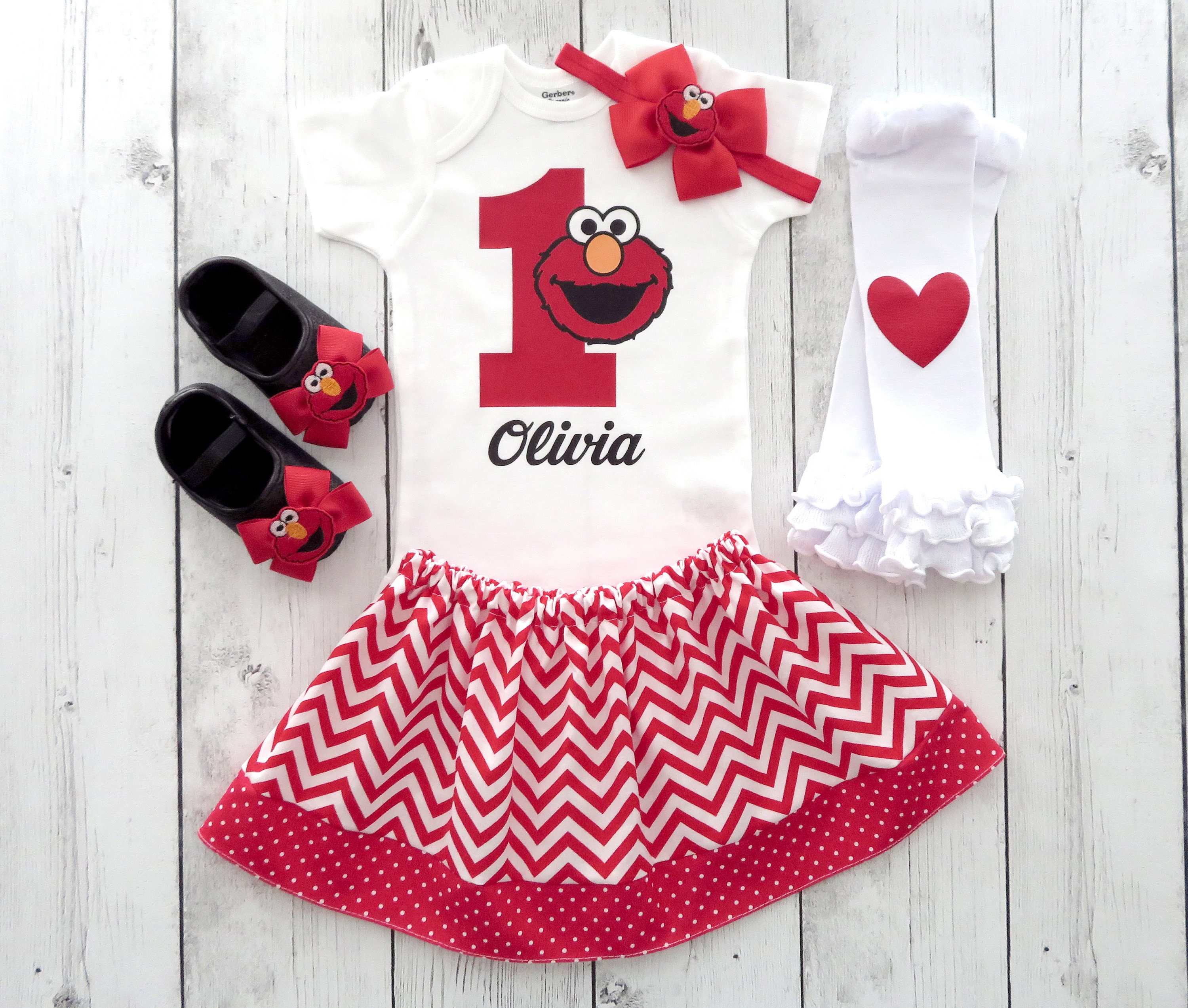elmo 1st birthday outfit girl