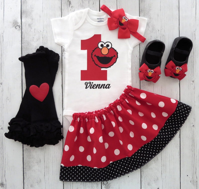 elmo 1st birthday shirt girl
