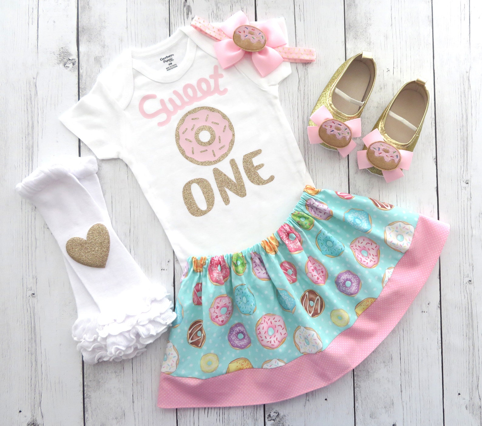 Donut First Birthday Outfit for Baby Girl Donut Grow up - Etsy