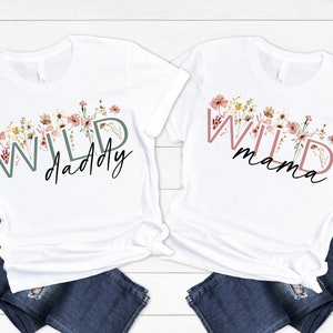 Boho Wildflower Birthday Family Shirts - wild one bday girl, two wild, mom dad nana brother aunt, floral birthday, mauve blush wildflowers