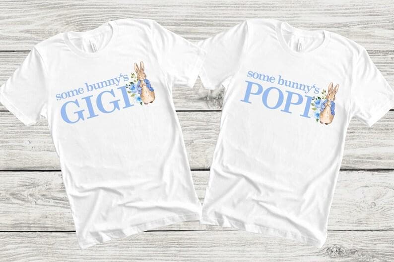 Camisetas familiares de Peter Rabbit para su primer cumpleaños: ¡Un conejito cumple un año!, primer cumpleaños de conejito, mamá, papá, abuela, hermana, baby shower de niño imagen 6
