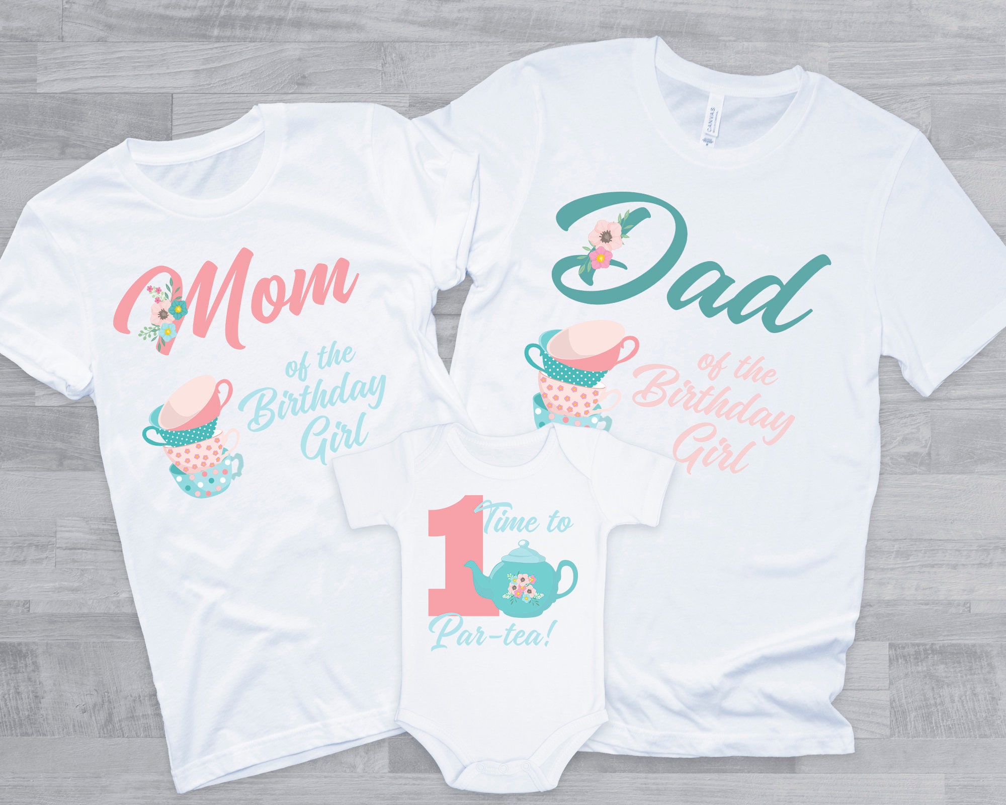 Tea Party Birthday Family Shirts Its 