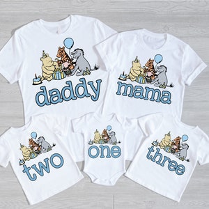 Classic Winnie the Pooh Family Shirts - birthday or baby shower, vintage winnie pooh, mom dad grandma brother, pooh hunny piglet tigger