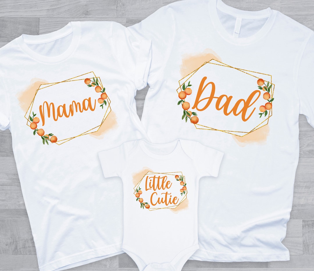 Little Cutie Family Tshirts for Baby Shower or Birthday Party