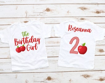 Apple Second Birthday T Shirt - apple of my eye, apple 2nd bday tee shirt, apple orchard, apple harvest, fall birthday girl, apple theme