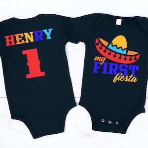First Fiesta Birthday Boy Shirt - uno birthday t shirt, sombrero mexican, taco twosday, baby 1st birthday, lucha libre luchadores, one year