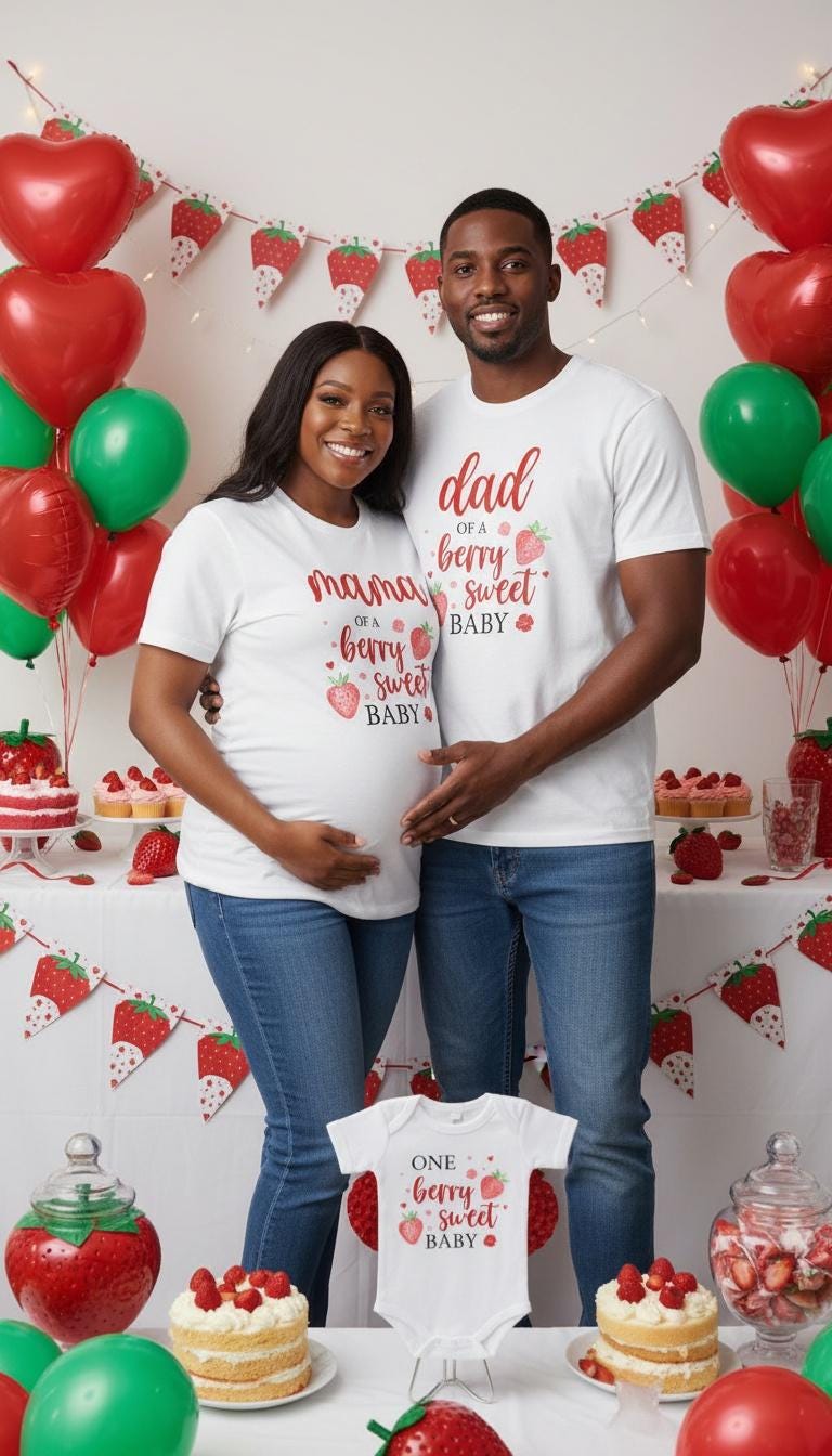 BABYL WEMBLEY ワールドプレミア Tシャツ XXLサイズ Berry Sweet Family T-shirts for Baby Shower - Summer Strawberry