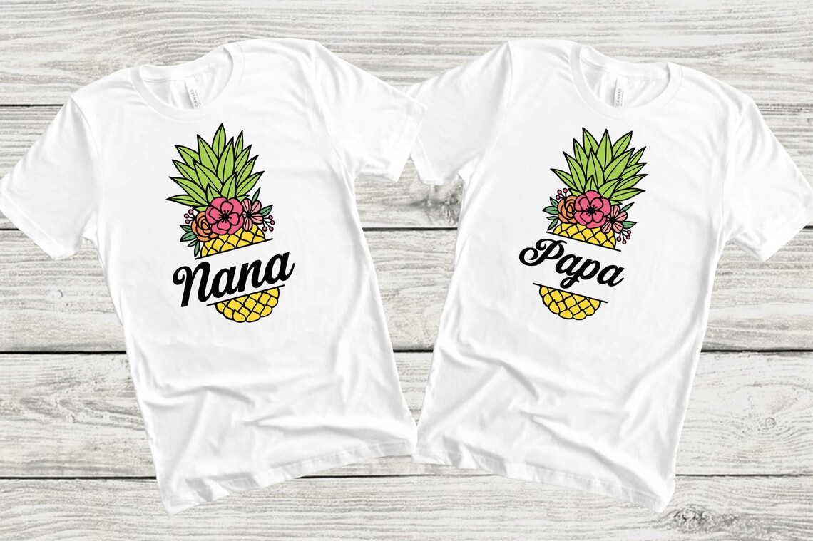 Tropical Pineapple Family Tshirts for Her 1st Birthday Party Etsy