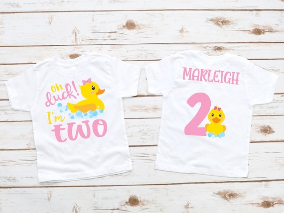 Oh Duck! Im Two Shirt for 2nd Birthday Girl - Quack Splish