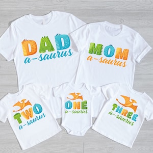 Dinosaur Birthday matching Family Shirts - Dino birthday boy, mommy saurus daddy saurus nana saurus aunt a saurus, 1st 2nd or 3rd birthday