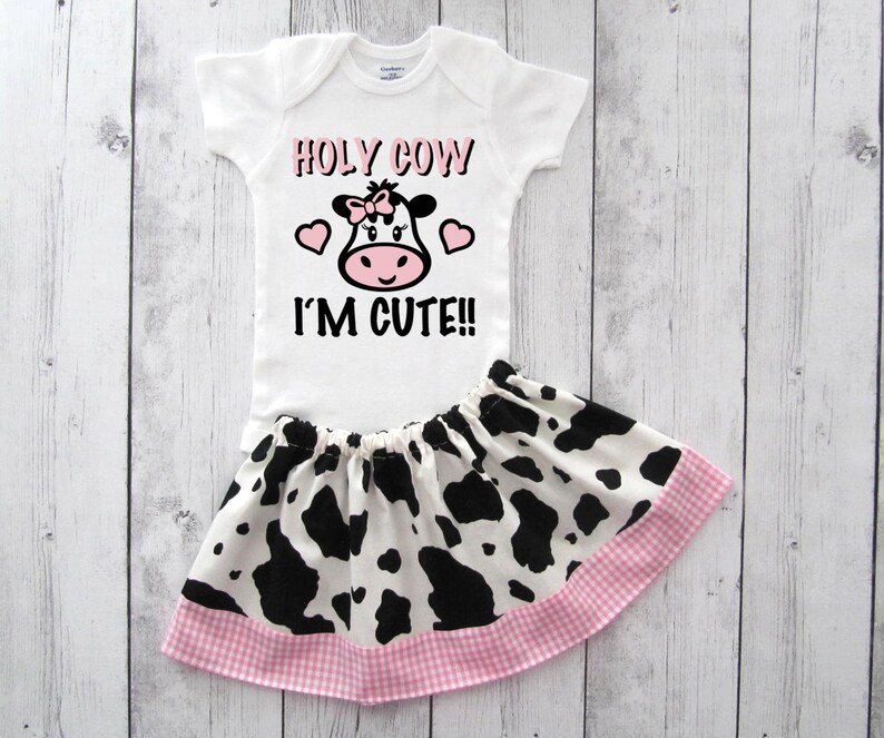 Holy Cow I'm Cute Onesie for baby girl cute cow Etsy