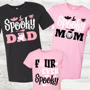 Four Ever Spooky Birthday matching Family Shirts -pastel halloween, Boo-day, mom dad brother nana, fourth birthday girl, halloween bday girl
