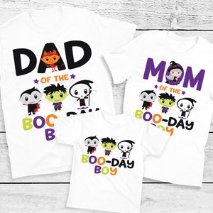 Halloween Birthday matching Family Shirts -Boo-day boy, mom dad brother sister nana, spooky one, of the birthday boy, halloween birthday boy