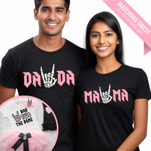 Bad TWO the Bone Birthday Shirts and Matching Outfit – Rock &#39;n Roll Pink & Black Theme for Second Birthday, born two rock, skeleton hand