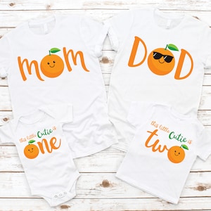 Cuties Family T-Shirts for 1st or 2nd Birthday Party - clementine oranges bday, cuties 1st bday, 2nd bday, mom dad grandma sister aunt nana