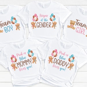 Baby Shower Shirts - bärig warten Babyparty, Mama Papa Oma Bruder, Teddybär, Hüter der Geschlecht, Team Junge, Team Mädchen Shirt