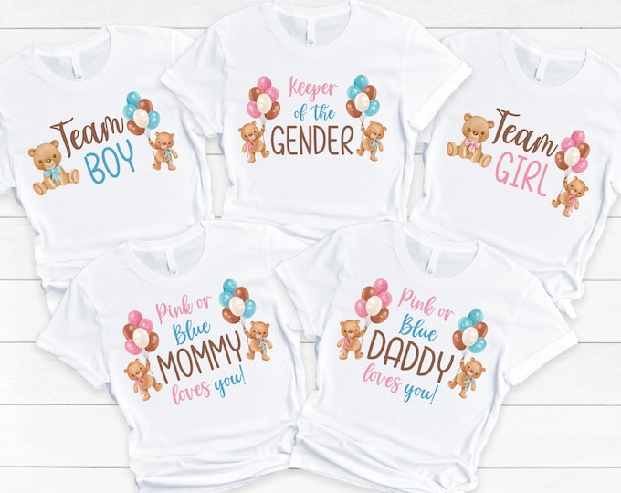 Baby Shower Gender Reveal Party Tee T Shirt Wheels or Heels