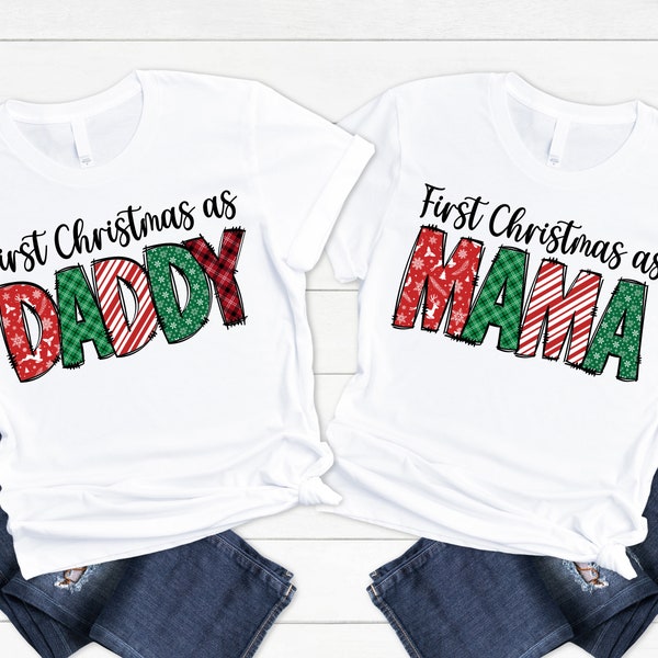 First Christmas T-Shirts for the Holidays - matching family christmas shirts, buffalo check plaid, holiday shirts, babys 1st christmas