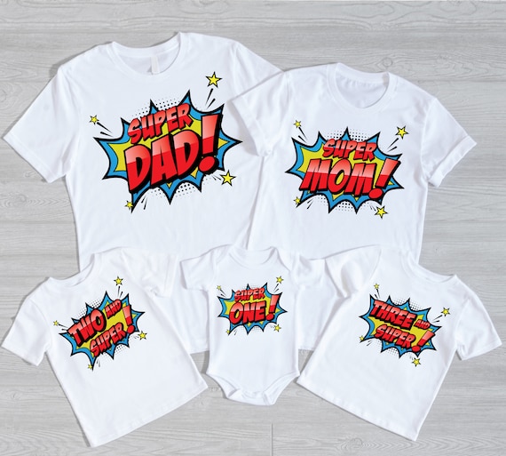 Superhero Super Dad T-Shirt Matching Family Hero Shirts Superhero Super Dad T-Shirt Matching Family Hero Shirts