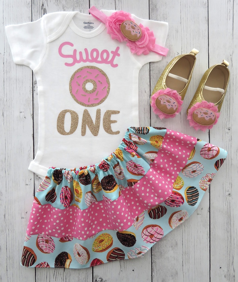 LAST ONE Donut First Birthday Outfit for Girl Donut Shoes - Etsy