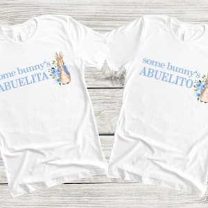 Camisetas familiares de Peter Rabbit para su primer cumpleaños: ¡Un conejito cumple un año!, primer cumpleaños de conejito, mamá, papá, abuela, hermana, baby shower de niño imagen 8