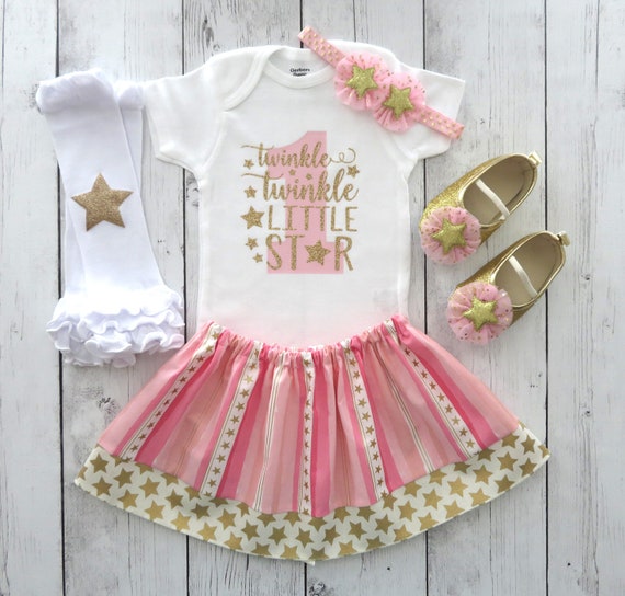 Twinkle Twinkle Little Star Baby Skirts Lovely Little Girls Soft Short Sleeve Casual Dress Outfit 2-6 Years.
